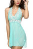 Mint Ada Embroidered Halter Lace Babydoll