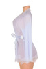 Carol White Sheer Eyelash Lace Kimono Lingerie   PLUS