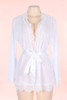 Carol White Eyelash Lace Plus Size Bridal Robe