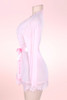 Carol Plus Size Pink Robe Lace Trimmed Kimono actual product picture on a mannequin side view 