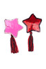 Red Star Sequin Black Tassel Reusable Burlesque Nipple Pasties