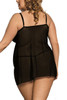 Rosie Pink Black Open Front Babydoll Plus Size