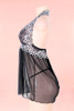 Ada Black Plus Size Nighties Babydoll Lingerie  actual product picture on a mannequin quarter side view 