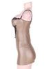 Belle Vinyl Nude Beige Balconette Gold Chemise Plus Size