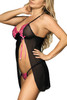 Rosie Pink Black Open Front Babydoll