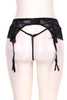 Retro Black Lace Garter Belt Thong Set