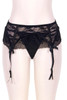 Retro Black Lace Garter Belt Thong Set