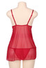 Lucia Red Embroidered Open Front Babydoll