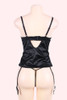 Edith Purple Lace Black Plus Size Camisole Garter Corset