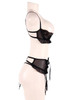 Dominique Garter Shelf Cupless Bra Set