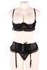 Dominique Garter Shelf Cupless Bra Set