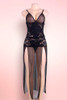 Irina Black Lace and Mesh Open-Front Plus size Negligee