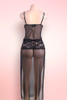 Irina Black Lace and Mesh Open-Front Plus size Negligee