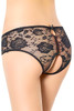 Black May Lace up Floral Lace Crotchless Panty