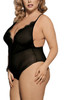 Jacques Black Chiffon Cross Back Plunging Romper Teddy  Plus Size
