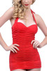 Bettie Red Pin-up One Piece Ruched Retro Vintage Swimsuit