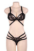 Elena Strappy Lace Vinyl Bra G string Set