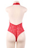 Zoe Red Lace Keyhole Bodysuit Teddy