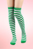 Striped Color Over the Knee High Long Poly Cotton Socks