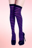 Striped Color Over the Knee High Long Poly Cotton Socks