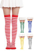 White Color Contrast Stripes Over the Knee Costume Socks