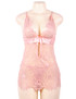 Pink Molly Elegant Eyelash Lace Chemise