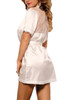 Laurie White Satin Back Lace Robe Set