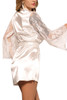 Emy White Satin Lace Sleeves Robe Set