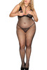 Becca Lace Halter Fishnet Open Crotch Full Body Stockings Plus Size