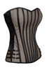 Clementine Beige Fishnet Corset Plus Size