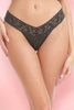 Vera Black Lace Thong Panty.