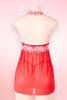 Red Ada Embroidered Halter Lace Babydoll
