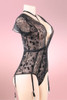 Jessa Black lace teddy lingerie actual product photoquarter side view