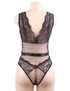 Iris Black Lace Scallop Teddy