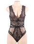 Iris Black Lace Scallop Teddy