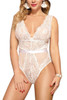 Iris White Scallop Lace Teddy Plus Size