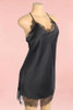 Mabel Black Satin Lingerie Sleepwear on a mannequin, quarter side view