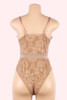 Teagan beige nude lace and satin teddy lingerie and bodysuit actual product photo on a mannequin  back view