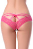 Pink Lace Strappy Back Open Crotch Panty Plus Size