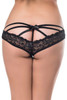 Mae Black Lace Strappy Back Open Crotch Panty Plus Size