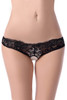 Mae Black Lace Strappy Back Open Crotch Panty Plus Size