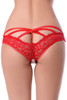Mae Red Lace Strappy Back Open Crotch Panty Plus Size