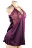 Gilian Purple Satin Lace Sleep Chemise