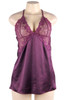 Gilian Purple Satin Lace Sleep Chemise