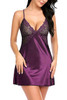 Gilian Purple Satin Lace Sleep Chemise