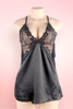 Gilian Black Lace Satin Night Dress