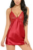 Gilian Red Satin Lace Sleep Chemise