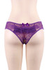 Joy Purple Ruffle Back Open Crotch Lace Hipster Panty Plus Size