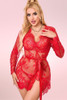 Debbie Red Lace Robe.