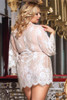 Debbie White Plus Size Lace Bridal Robe